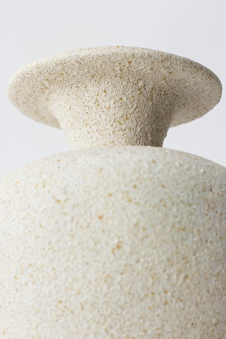 Greco Roman Hydria Hueso Stoneware Vase by Raquel Vidal and Pedro Paz For Sale