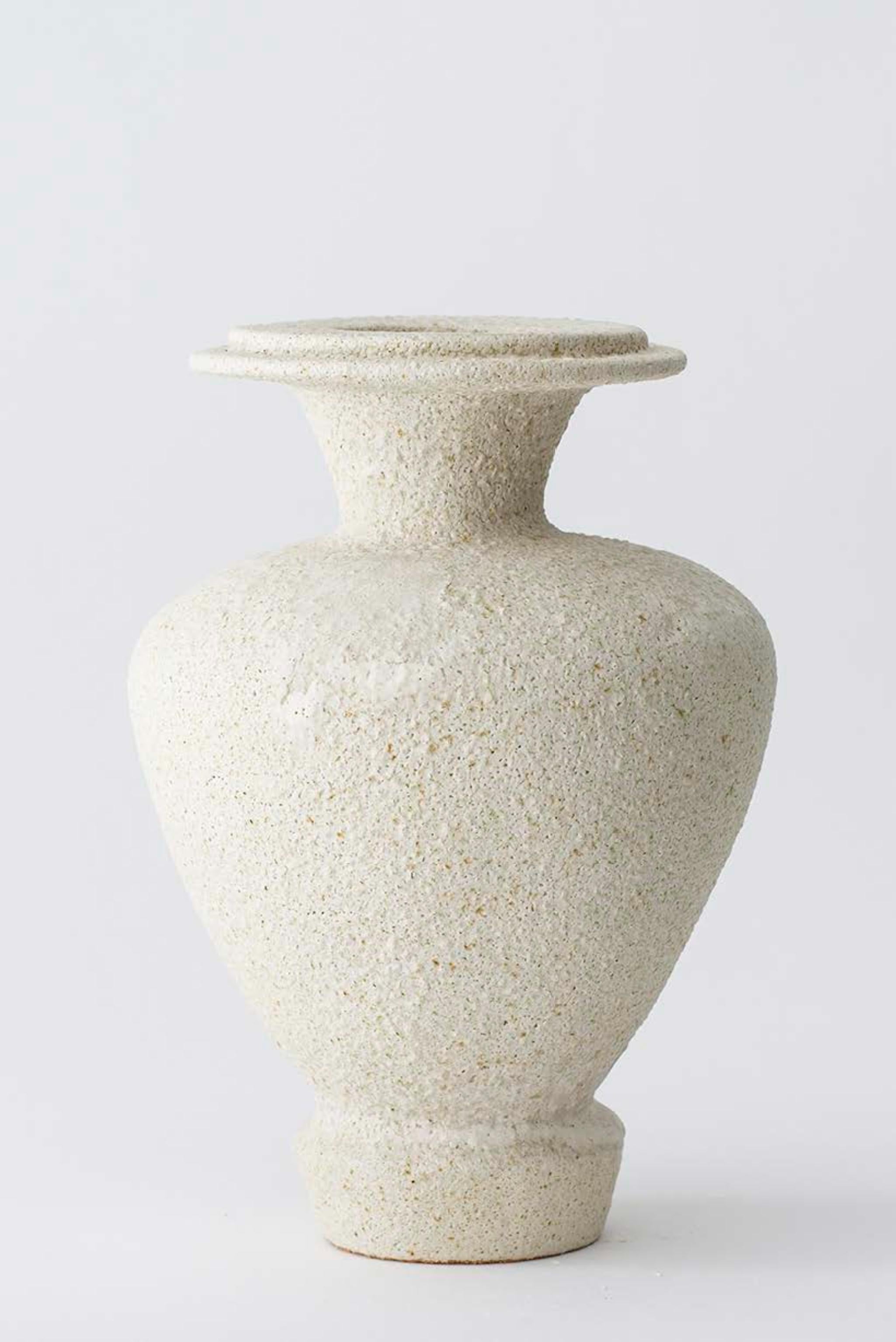 Post-Modern Hydria Hueso Stoneware Vase by Raquel Vidal and Pedro Paz