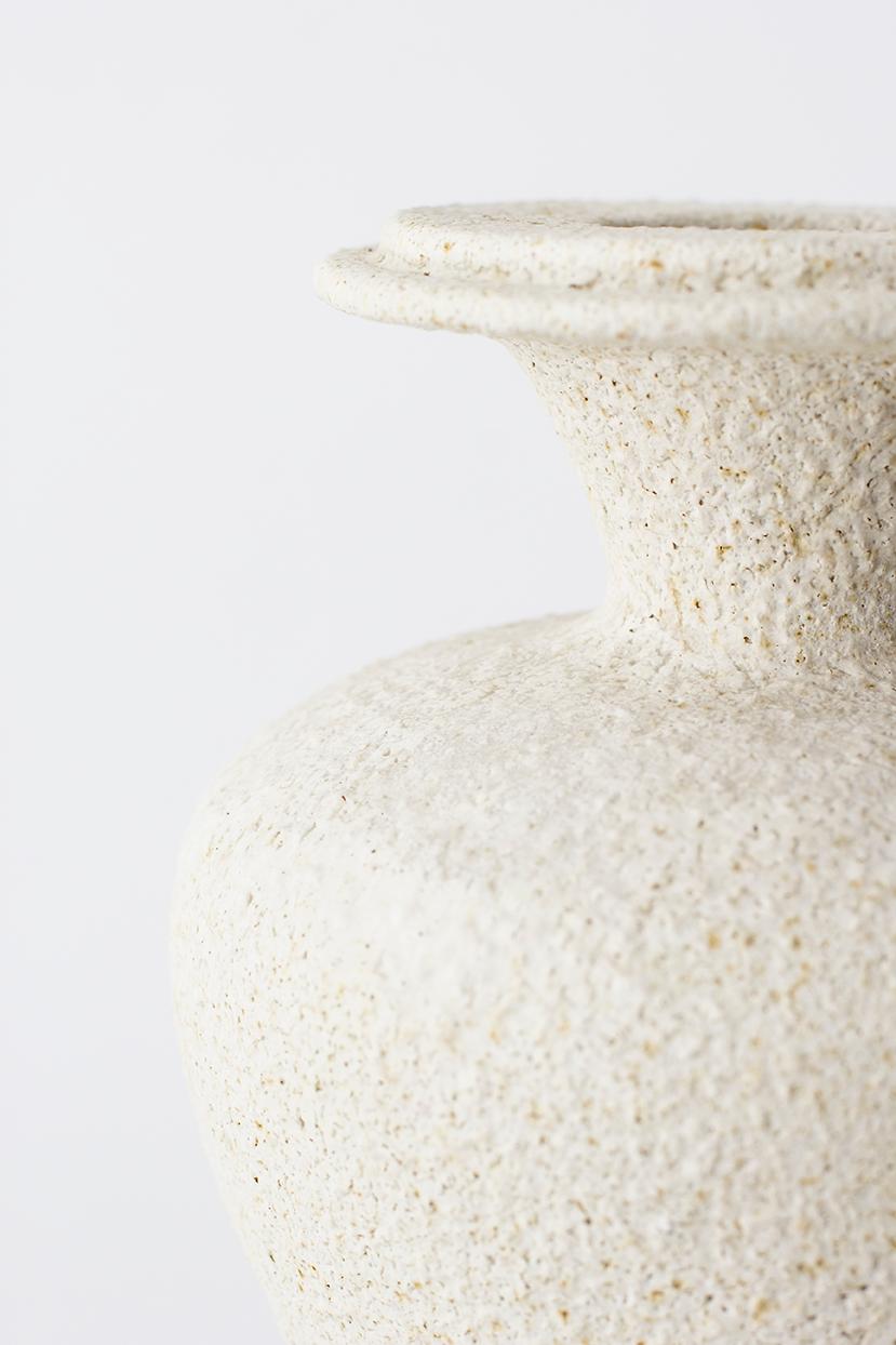 Glazed Hydria Hueso Stoneware Vase by Raquel Vidal and Pedro Paz