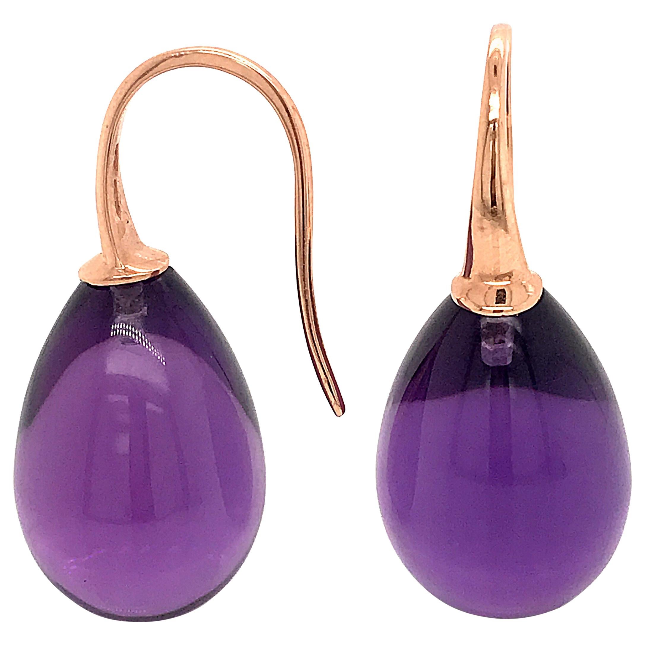 Hydro Amethyst Rose Gold 18 Karat Drop Earrings