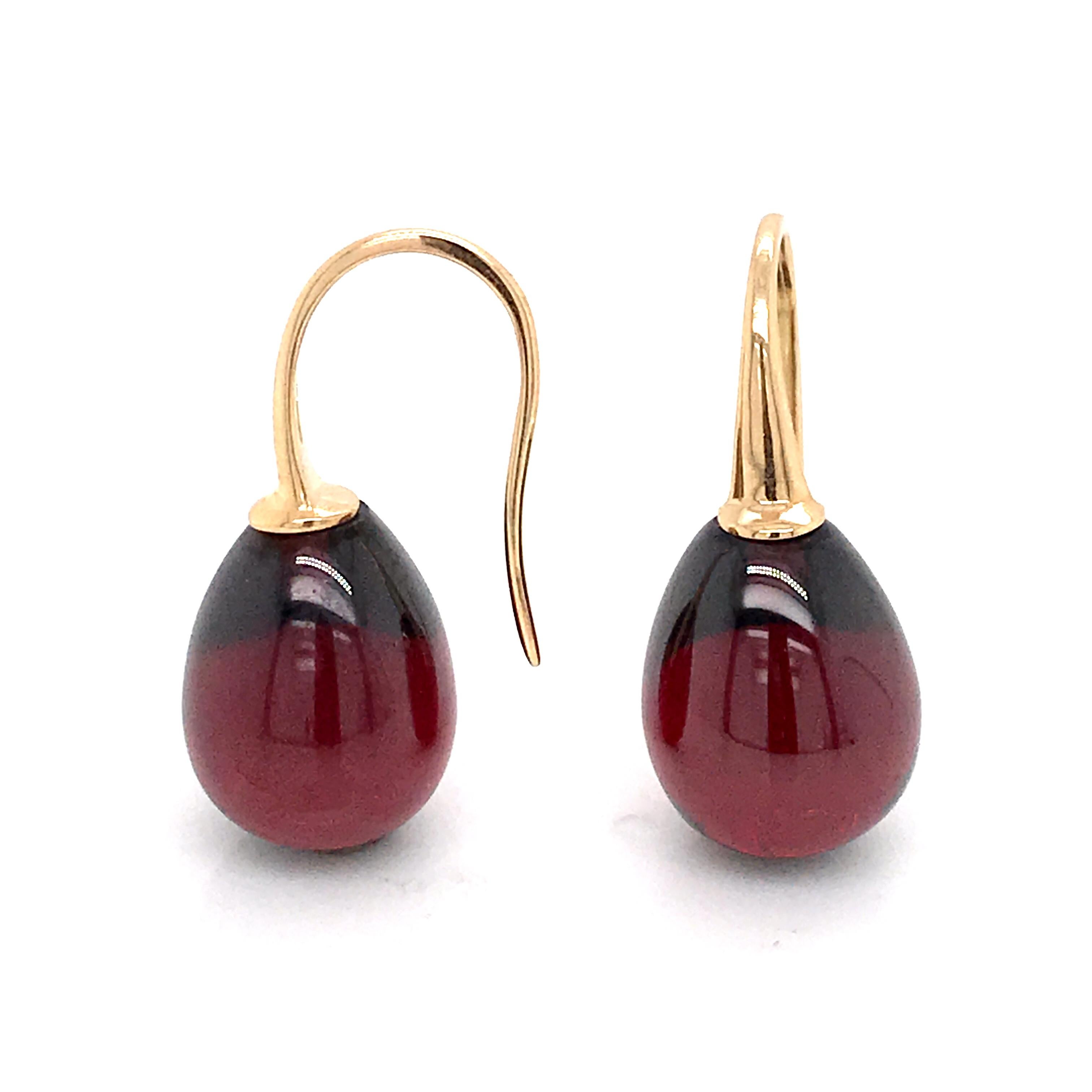 Women's Hydro Garnet and Rose Gold 18 Karat Drop Earrings