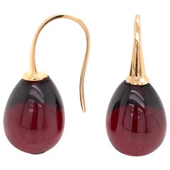 Hydro Garnet and Rose Gold 18 Karat Drop Earrings