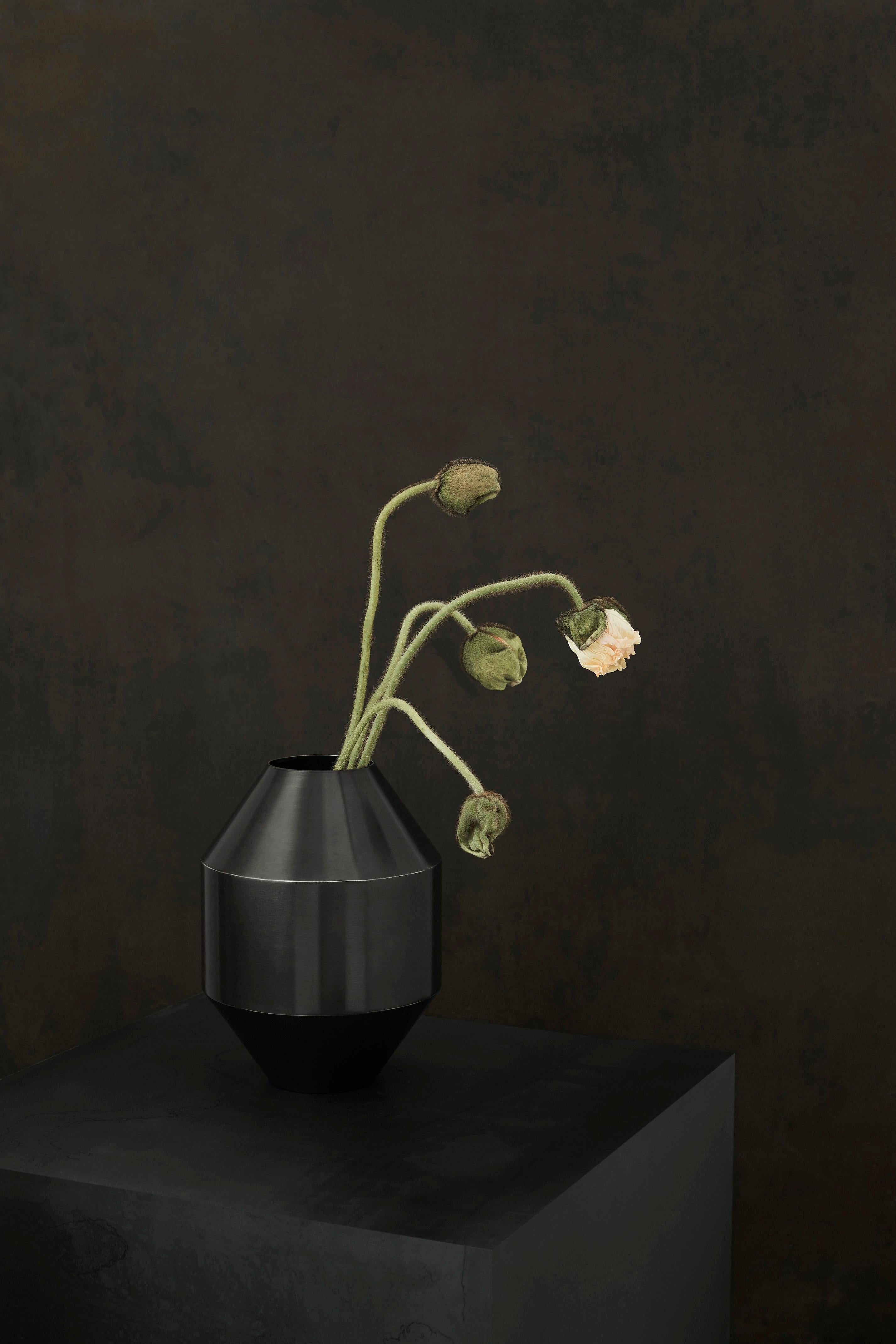 Scandinavian Modern  Hydro Vase H20 Black-Oxide Brass by Sofie Østerby for Fredericia For Sale