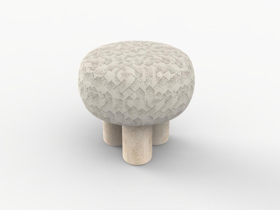 Hygge Puff Designed by Saccal Design House Brink Grafite Avorio Travertino In condizioni Nuovo in vendita a Castelo da Maia, PT