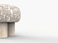 Hygge Puff Designed by Saccal Design House Casamance Douce Folie Grége Travertin