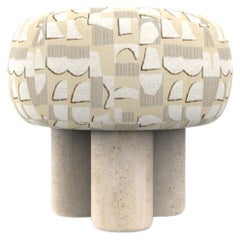 Hygge-Puff entworfen von Saccal Design House Casamance Hymne Beige Travertin