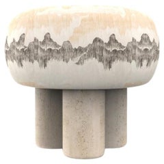 Hygge Puff Designed by Saccal Design House Cascadia Basalt Travertine