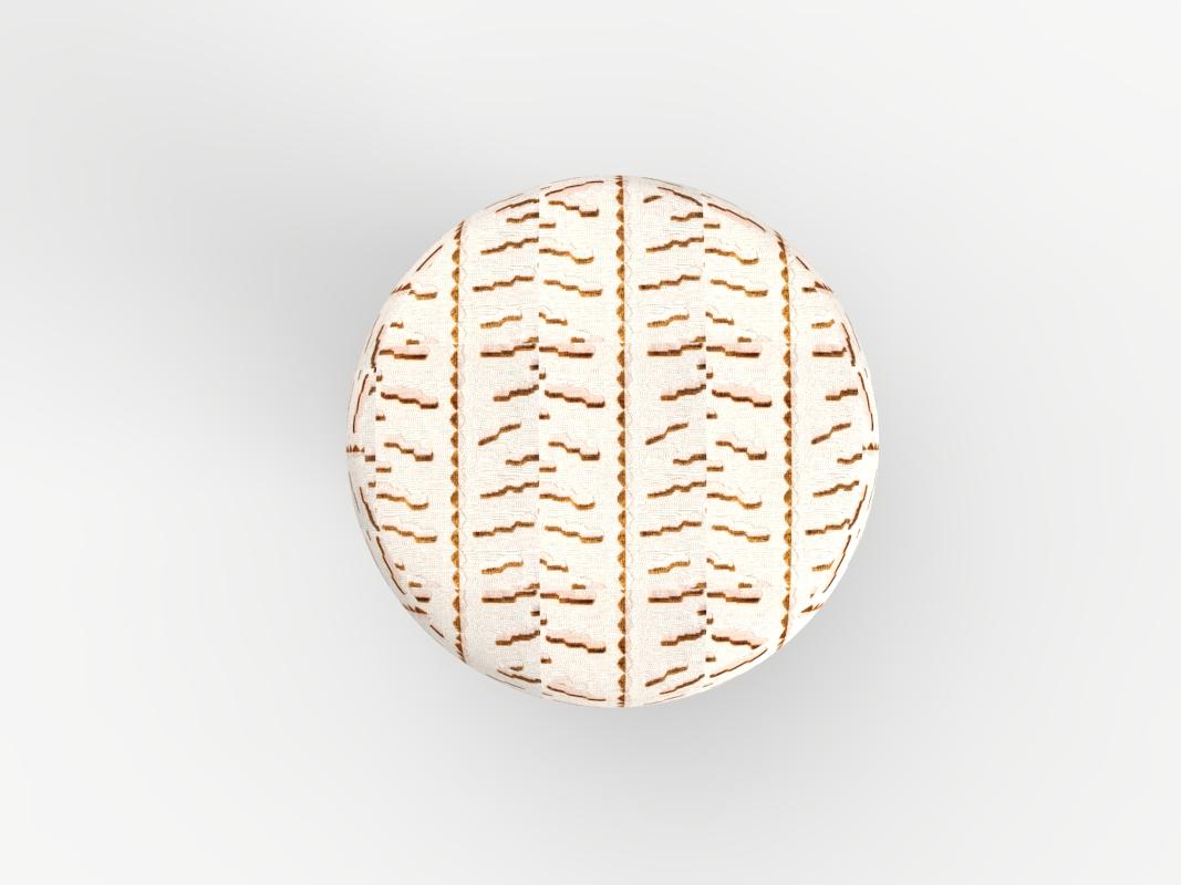 Contemporary Hygge Puff Designed by Saccal Design House Dedar Tiger Beat Milano Travertine For Sale