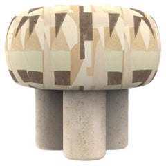 Hygge Puff Designed by Saccal Design House District Silt Travertine