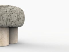 Hygge Puff Designed by Saccal Design House Graffito Graphite Travertine