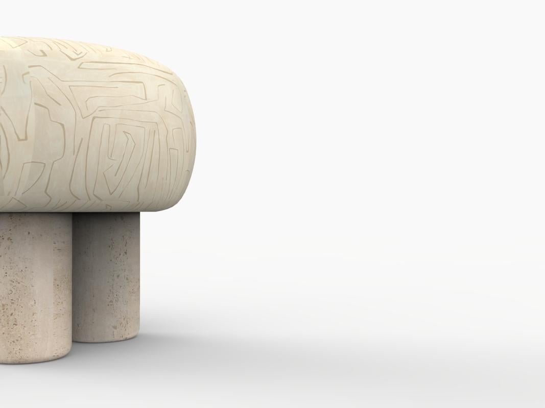 Hygge Puff Designed by Saccal Design House in Outdoor Fabric Kelly Wearstler - Graffito Parchment and Travertine

The Hygge Collection is inspired by contemporary architecture in Portugal, it speaks of its Romanesque past by honouring the antique