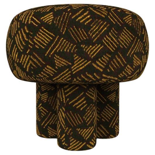 Hygge Puff Designed by Saccal Design House Upholstered in Charcoal Kuba Fabric For Sale