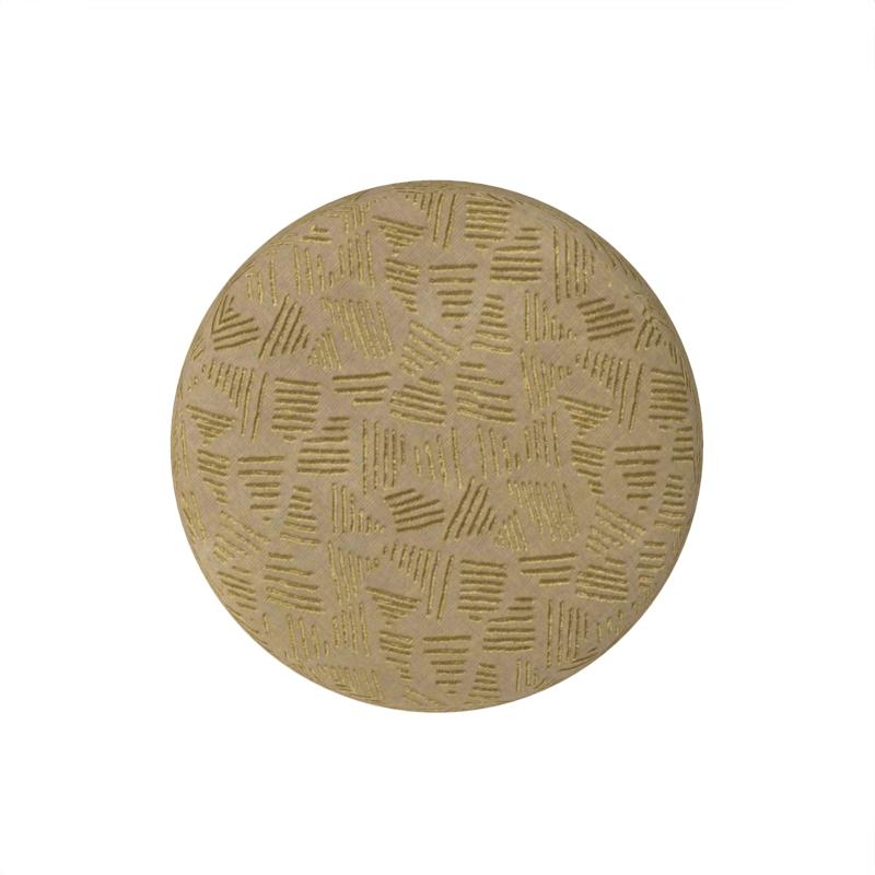 Contemporary Hygge Puff Designed by Saccal Design House in Linen Kuba Fabric & Travertine For Sale