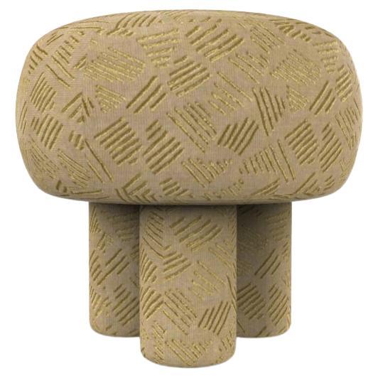 Hygge Puff Designed by Saccal Design House Upholstered in Linen Kuba Fabric For Sale