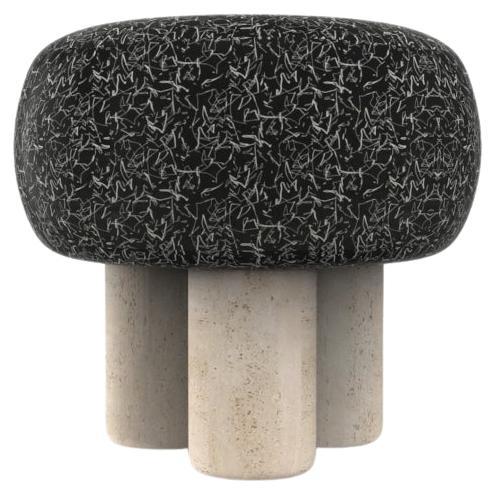 Hygge Puff Designed by Saccal Design House Kirkby Design Scribble Noir Travertin For Sale