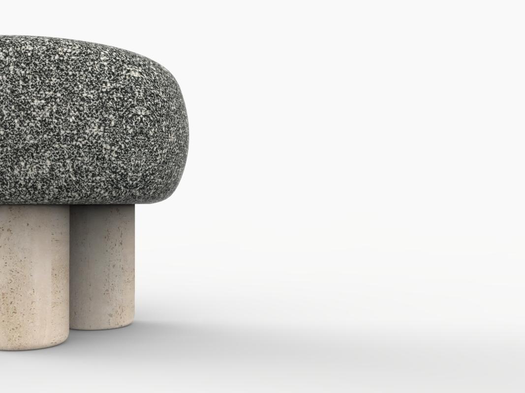 Hygge Puff Designed by Saccal Design House in Outdoor Fabric Kvadrat Zero 0004 and Travertine

The Hygge Collection is inspired by contemporary architecture in Portugal, it speaks of its Romanesque past by honouring the antique geometrics, such as
