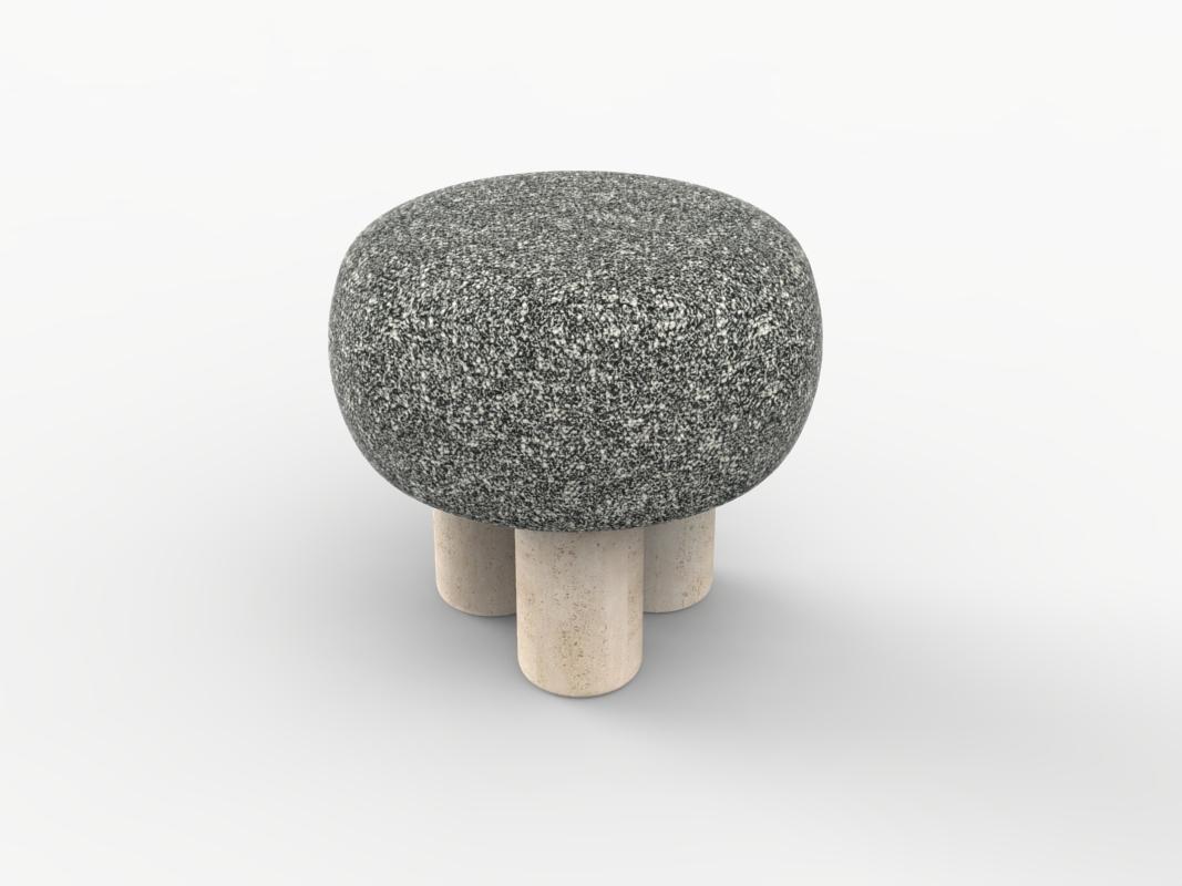 Hygge Puff Designed by Saccal Design House Kvadrat Zero 0004 Travertine In New Condition For Sale In Castelo da Maia, PT