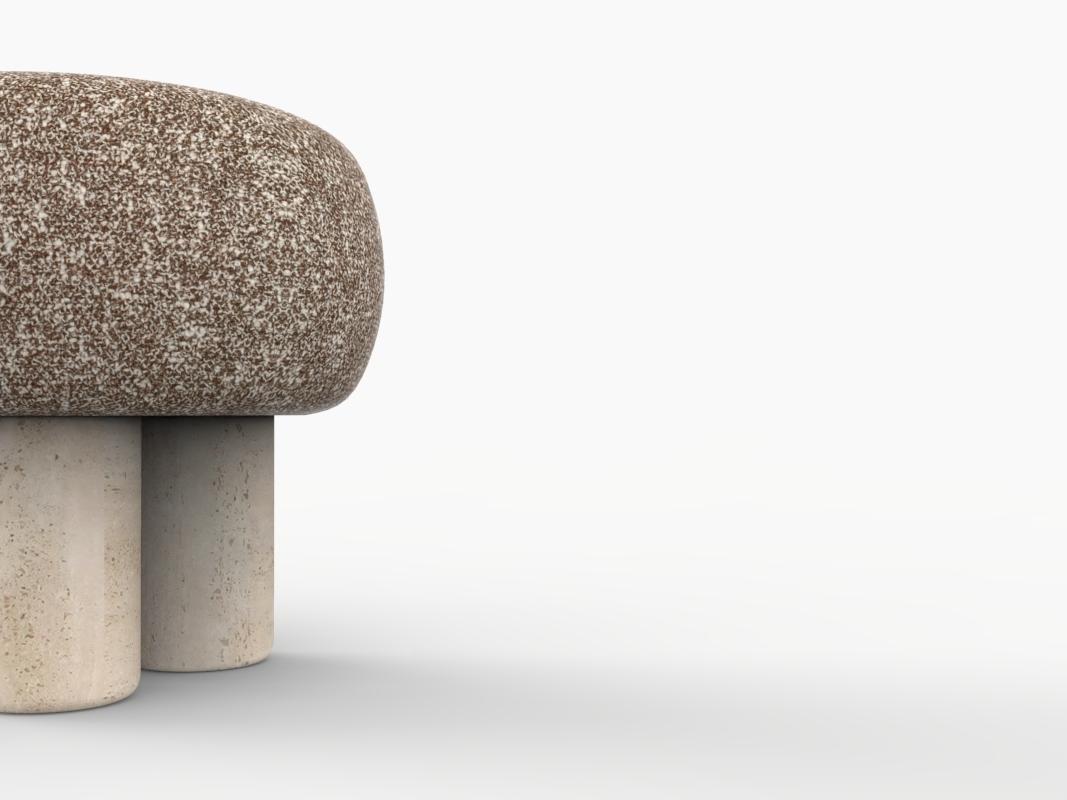 Hygge Puff Designed by Saccal Design House in Outdoor Fabric Kvadrat Zero 0009 and Travertine

The Hygge Collection is inspired by contemporary architecture in Portugal, it speaks of its Romanesque past by honouring the antique geometrics, such as