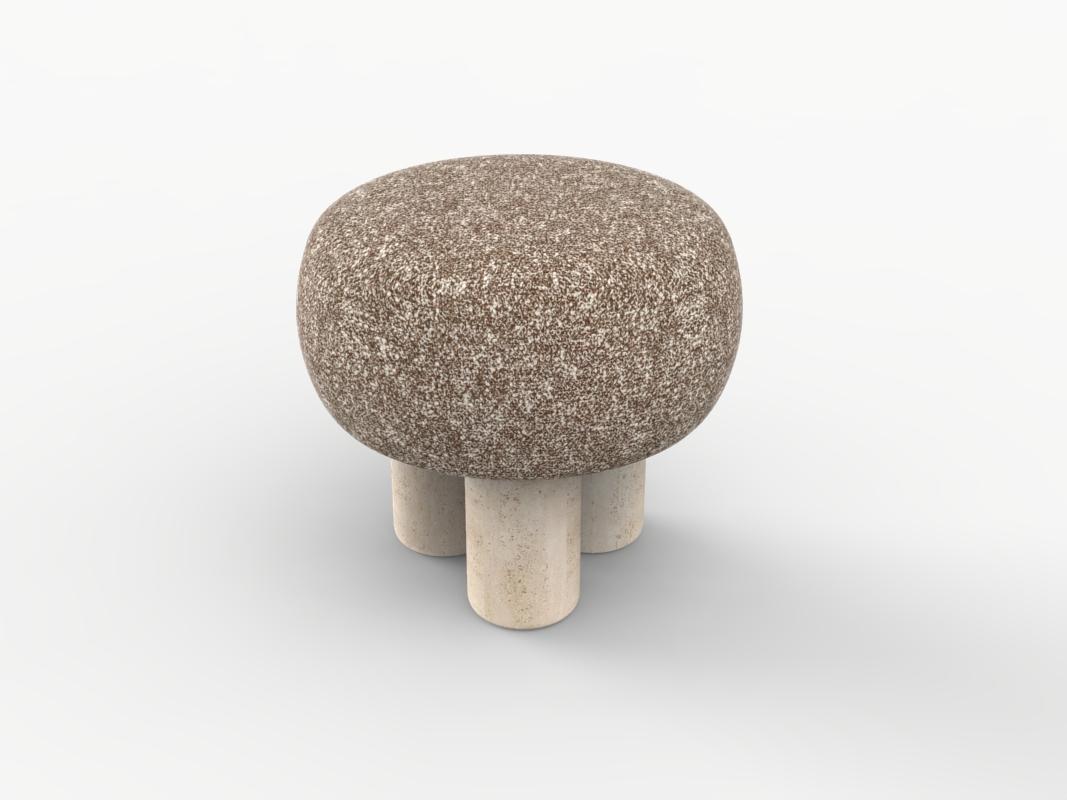 Hygge Puff Designed by Saccal Design House Kvadrat Zero 0009 Travertine In New Condition For Sale In Castelo da Maia, PT