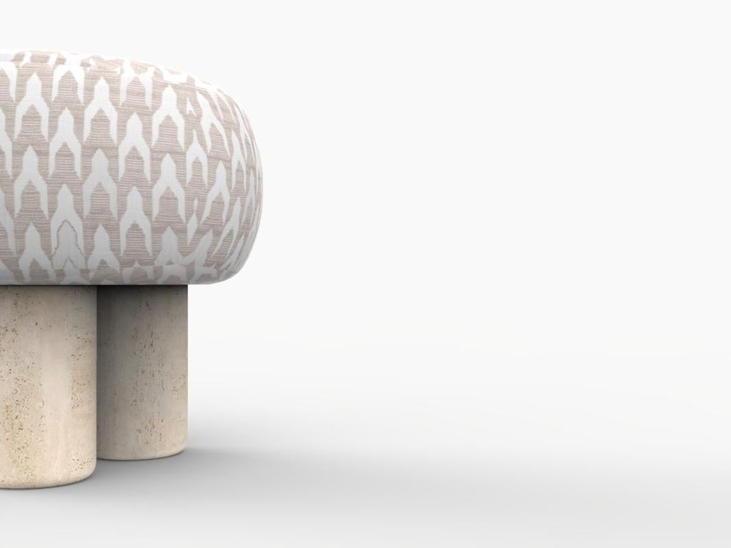 Hygge Puff Designed by Saccal Design House in Outdoor Fabric Baldac Beige and Travertine

The Hygge Collection is inspired by contemporary architecture in Portugal, it speaks of its Romanesque past by honouring the antique geometrics, such as the