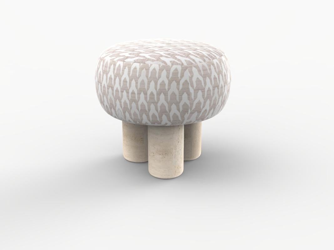 Hygge Puff Designed by Saccal Design House Outdoor Baldac Beige Travertine In condizioni Nuovo in vendita a Castelo da Maia, PT