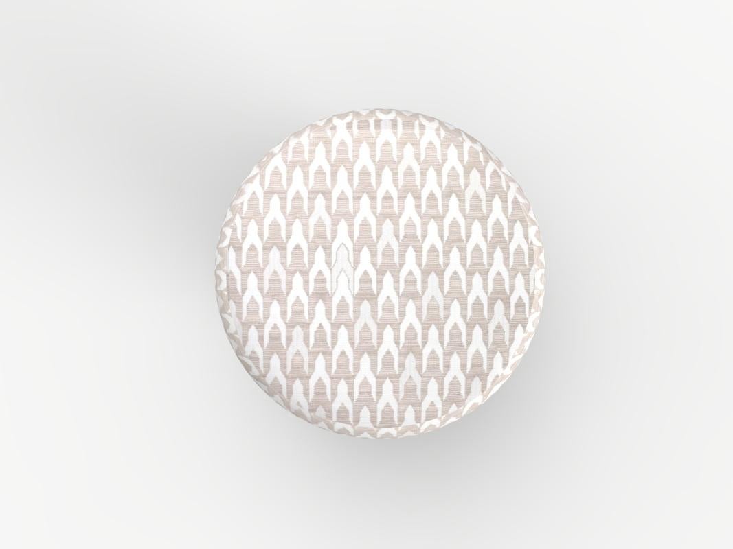XXI secolo e contemporaneo Hygge Puff Designed by Saccal Design House Outdoor Baldac Beige Travertine in vendita