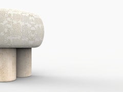 Hygge Puff Designed by Saccal Design House Outdoor Kolymbetra Beige Travertine