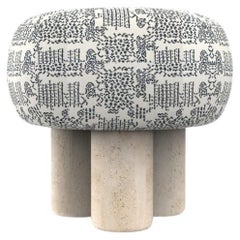 Hygge Puff Designed by Saccal Design House Outdoor Kolymbetra Blue Travertine