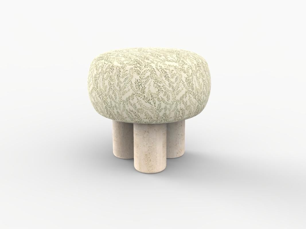 Hygge Puff Designed by Saccal Design House Outdoor Talea Green Travertine In New Condition For Sale In Castelo da Maia, PT