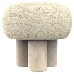 Hygge Puff Designed by Saccal Design House Outdoor Talea Linen Travertine
