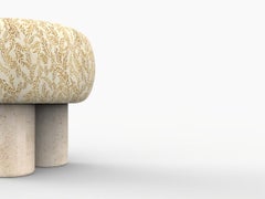 Hygge Puff Designed by Saccal Design House Outdoor Talea Yellow Travertine