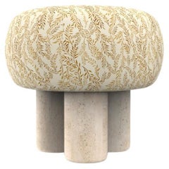 Hygge Puff Designed by Saccal Design House Outdoor Talea Yellow Travertine