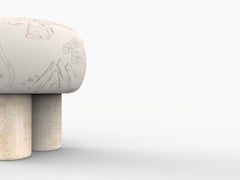 Hygge Puff Designed by Saccal Design House Outdoor Tarim Grey Travertine
