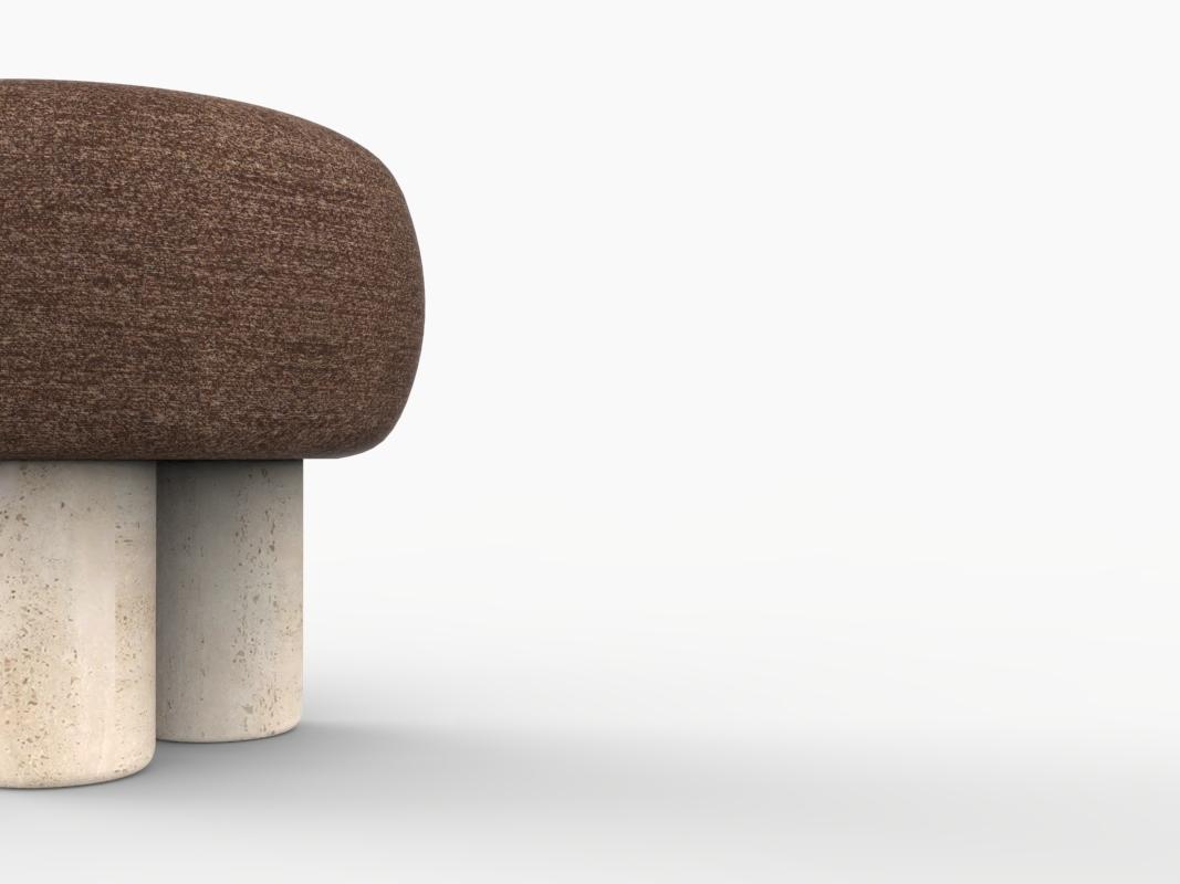 Hygge Puff Designed by Saccal Design House in Outdoor Fabric Tricot Brown and Travertine

The Hygge Collection is inspired by contemporary architecture in Portugal, it speaks of its Romanesque past by honouring the antique geometrics, such as the