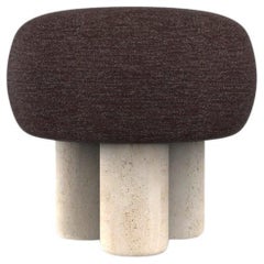 Hygge Puff Designed by Saccal Design House Outdoor Tricot Dark Brown Travertine