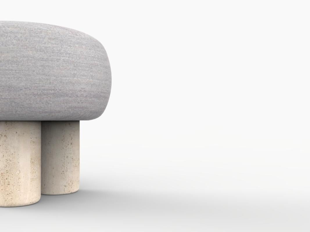 Hygge Puff Designed by Saccal Design House in Outdoor Fabric Tricot Grey and Travertine

The Hygge Collection is inspired by contemporary architecture in Portugal, it speaks of its Romanesque past by honouring the antique geometrics, such as the