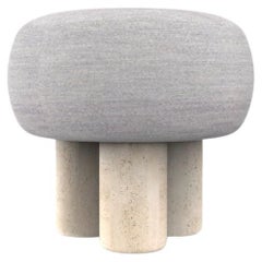 Hygge Puff Designed by Saccal Design House Outdoor Tricot Grey Travertine