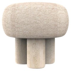 Hygge Puff Designed by Saccal Design House Outdoor Tricot Linen Travertine