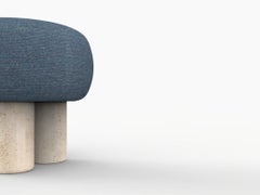 Hygge Puff Designed by Saccal Design House Outdoor Tricot Seafoam Travertin