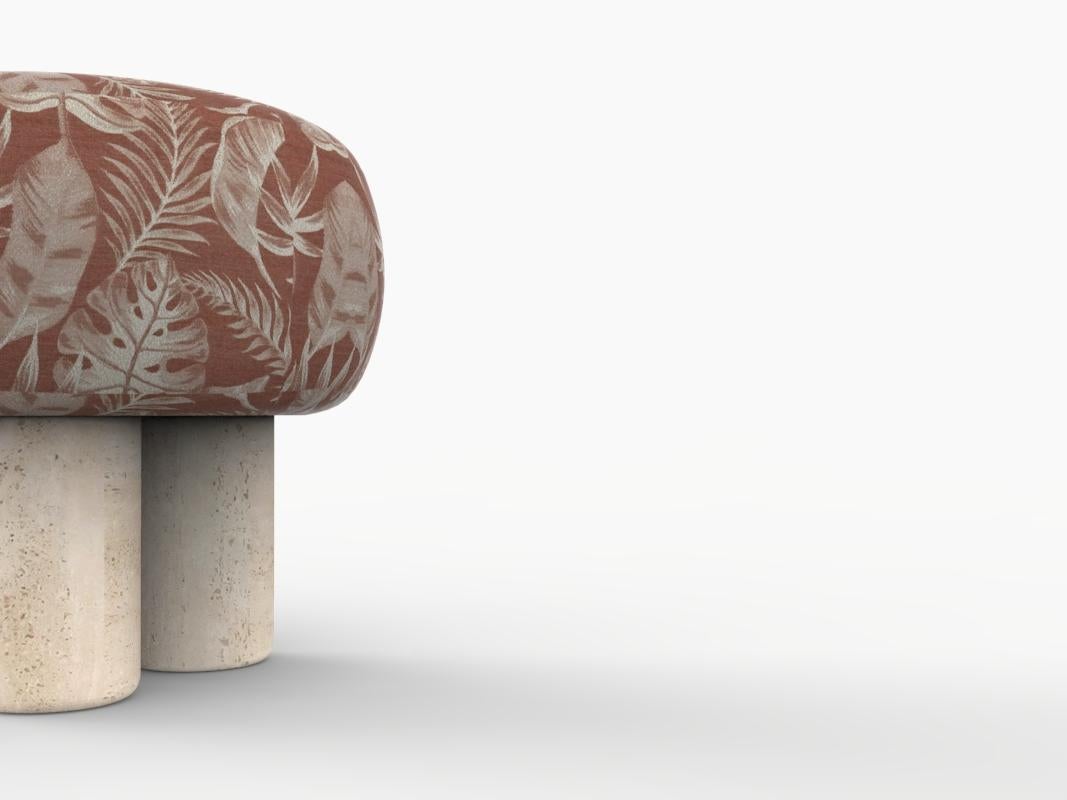 Hygge Puff Designed by Saccal Design House in Outdoor Fabric Yucca Terracotta and Travertine

The Hygge Collection is inspired by contemporary architecture in Portugal, it speaks of its Romanesque past by honouring the antique geometrics, such as