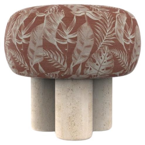 Hygge Puff Designed by Saccal Design House Outdoor Yucca Terracotta Travertine For Sale