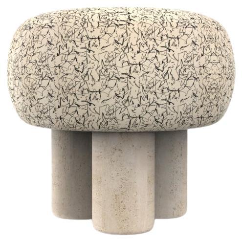 Hygge Puff Designed by Saccal Design House Scribble Monochrome Travertine