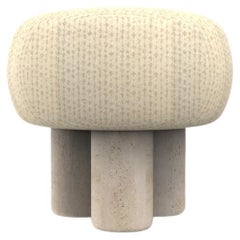 Hygge Puff Designed by Saccal Design House Serai Alabaster Travertine