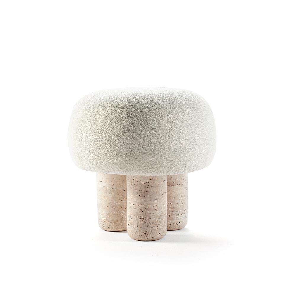 Hygge stool by Collector
Materials: structure in solid oak wood.
Upholstered in Pierre Frey fabric.
Legs: Travertino
Dimensions: 45 x H 44 cm

Hygge collection is inspired by contemporary architecture in Portugal that Speaks of its Romanesque