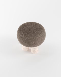 Hygge Stool Designed by Saccal Design House Boucle Brown Travertino