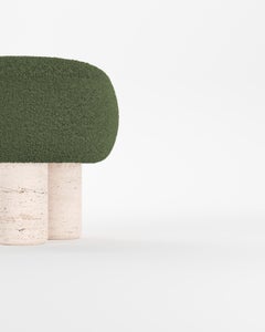 Hygge Stool Designed by Saccal Design House Boucle Green Travertino