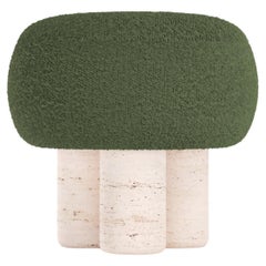 Hygge Stool Designed by Saccal Design House Boucle Green Travertino