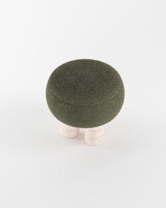 Hygge Stool Designed by Saccal Design House Boucle Olive Travertino