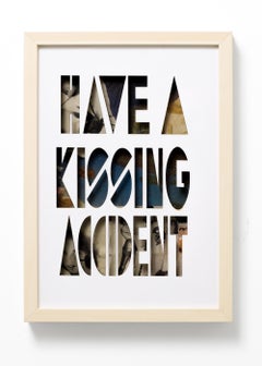 "Have A Kissing Accident (Sententia Sectum)", Mixed Media Layered Paper Collage