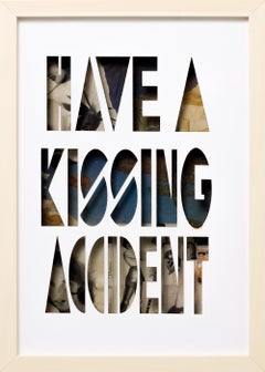 "Have A Kissing Accident (Sententia Sectum)", Mixed Media Layered Paper Collage